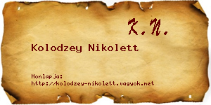 Kolodzey Nikolett névjegykártya