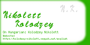 nikolett kolodzey business card